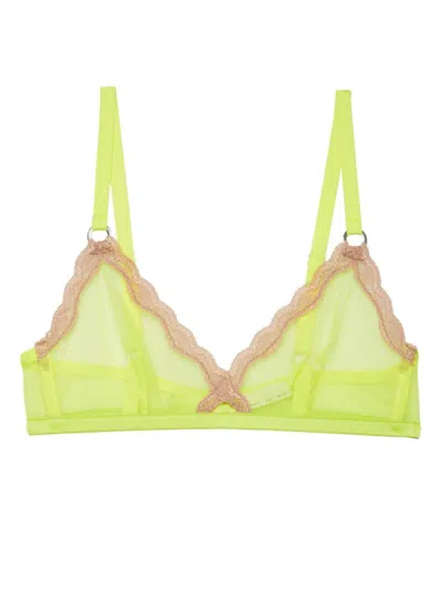 Fleur Du Mal Sheer Tulle Bra In Green