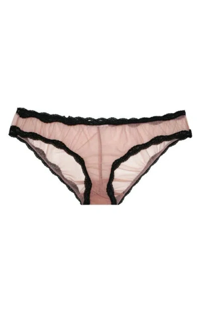 Fleur Du Mal Sheer Tulle Lace-trim Briefs In Petal