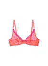 Fleur Du Mal Sheer Tulle Demi Bra In Orange