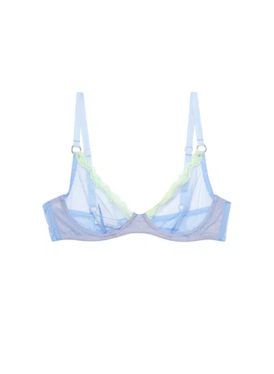 Fleur Du Mal Sheer Tulle Demi Bra In Daydream