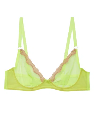 Fleur Du Mal Lace-detail Underwire-cup Bra In 绿色