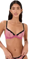 Fleur Du Mal Sheer Tulle Bra In Pretty Pink