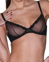 Fleur Du Mal Gardenia Lace Demi Bra In Black