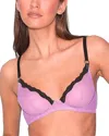 Fleur Du Mal Sheer Tulle Underwire Demi Bra In Spring Lavender