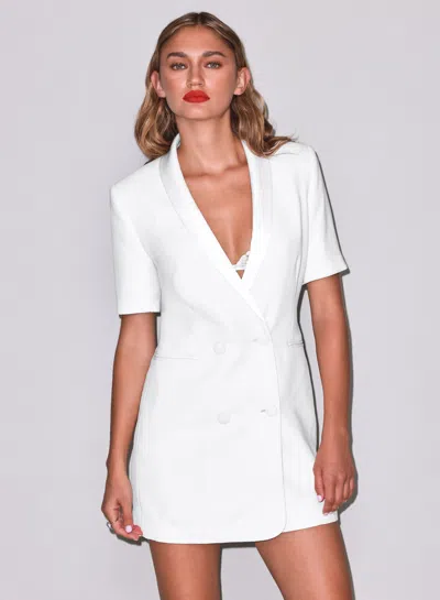 Fleur Du Mal Short Sleeve Blazer Dress In Ivory