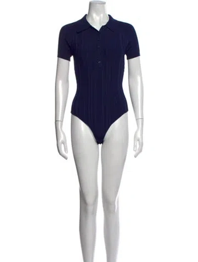 Pre-owned Fleur Du Mal Short Sleeve Polo In Blue