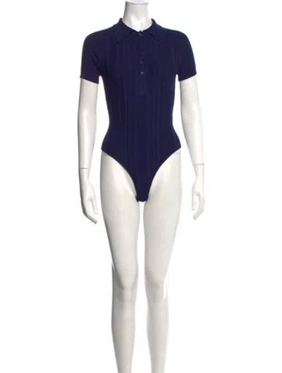 Pre-owned Fleur Du Mal Short Sleeve Polo W/ Tags In Blue