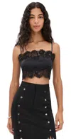 Fleur Du Mal Silk And Lace Bandeau Top Black In Black