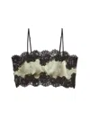 Fleur Du Mal Lace-trim Silk Bandeau Top In Olive Green