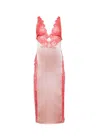 Fleur Du Mal Lace-bodice Silk Midi Dress In Rose Pink