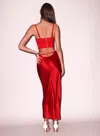 Fleur Du Mal Silk Bias Cutout Skirt In Rouge