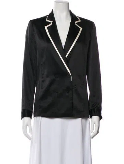 Pre-owned Fleur Du Mal Silk Blazer In Black