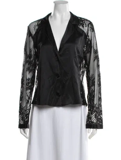 Pre-owned Fleur Du Mal Silk Blazer In Black