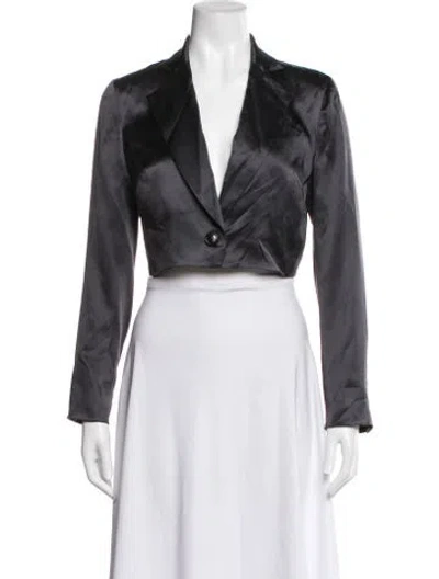 Pre-owned Fleur Du Mal Silk Blazer In Gray