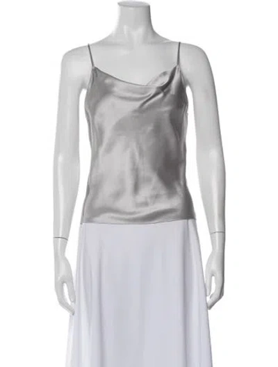 Pre-owned Fleur Du Mal Silk Cowl Neck Top In Gray