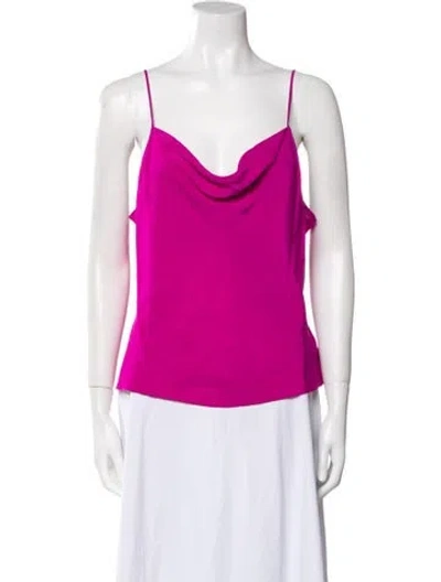 Pre-owned Fleur Du Mal Silk Cowl Neck Top In Pink