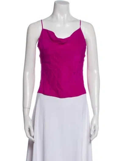 Pre-owned Fleur Du Mal Silk Cowl Neck Top In Pink