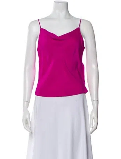 Pre-owned Fleur Du Mal Silk Cowl Neck Top In Pink