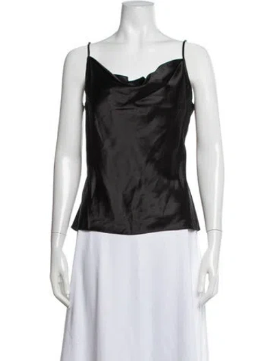 Pre-owned Fleur Du Mal Silk Cowl Neck Top W/ Tags In Black