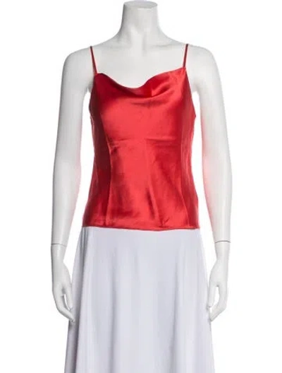Pre-owned Fleur Du Mal Silk Cowl Neck Top W/ Tags In Red