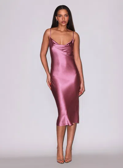Fleur Du Mal Silk Cowl Slip Dress In Purple