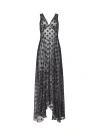 Fleur Du Mal Silk Dot Gown In Black