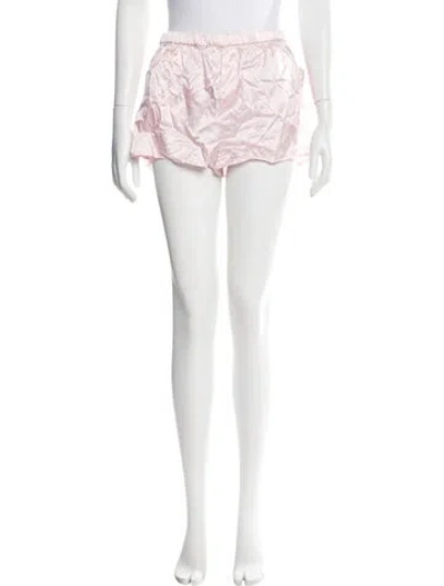 Pre-owned Fleur Du Mal Silk Embroidered Accent Pajamas In White