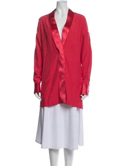 Pre-owned Fleur Du Mal Silk Embroidered Accent Robe In Pink