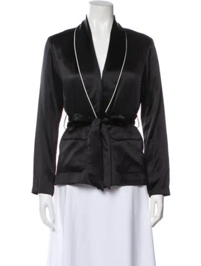 Pre-owned Fleur Du Mal Silk Evening Jacket In Black