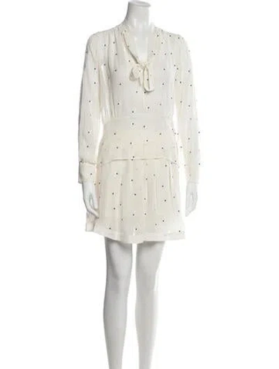 Pre-owned Fleur Du Mal Silk Floral Print Skirt Suit In White