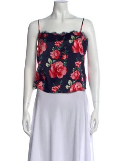 Pre-owned Fleur Du Mal Silk Floral Print Top W/ Tags In Multi