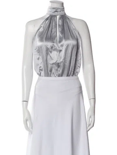 Pre-owned Fleur Du Mal Silk Halterneck Top In White