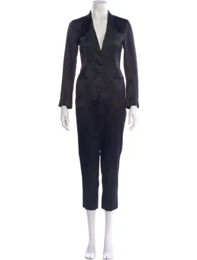 Pre-owned Fleur Du Mal Silk Jumpsuit In Blue