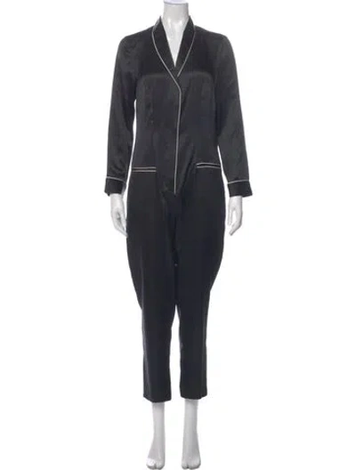 Pre-owned Fleur Du Mal Silk Jumpsuit In Gray