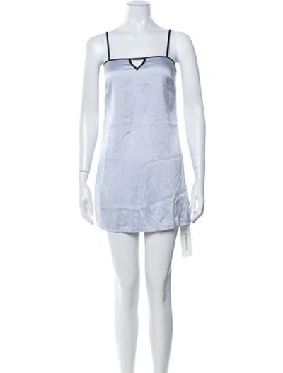 Pre-owned Fleur Du Mal Silk Keyhole Accent Nightgown In Blue