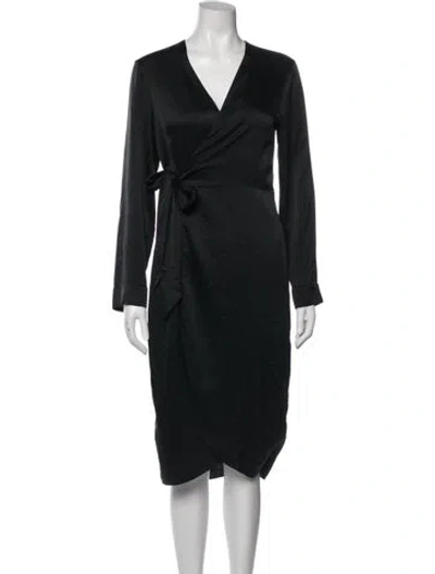Pre-owned Fleur Du Mal Silk Knee-length Dress In Black
