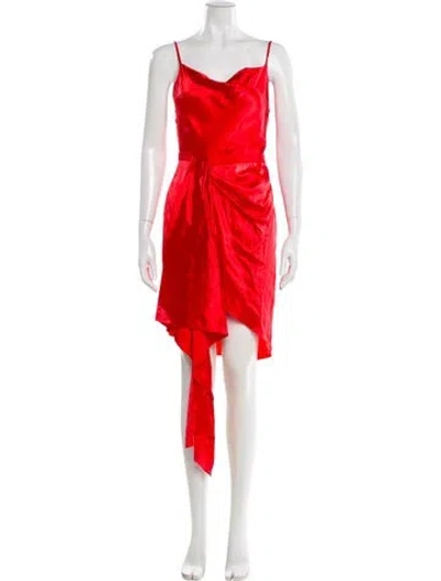 Pre-owned Fleur Du Mal Silk Knee-length Dress In Red