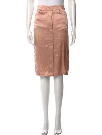 Pre-owned Fleur Du Mal Silk Knee-length Skirt In Pink