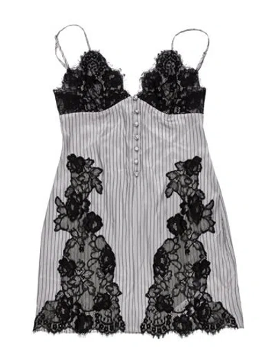 Pre-owned Fleur Du Mal Silk Lace Pattern Nightgown In Gray
