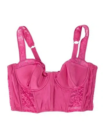 Pre-owned Fleur Du Mal Silk Lace Pattern Top In Pink