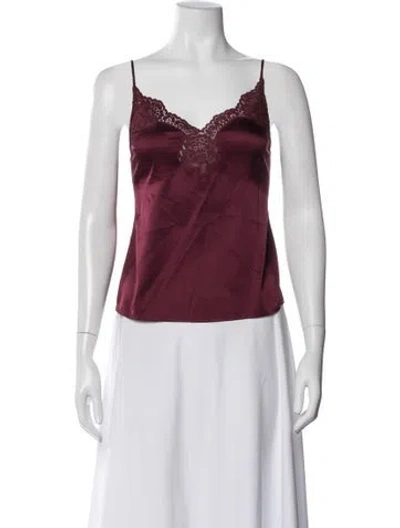 Pre-owned Fleur Du Mal Silk Lace Pattern Top In Purple
