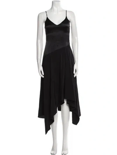 Pre-owned Fleur Du Mal Silk Long Dress In Black