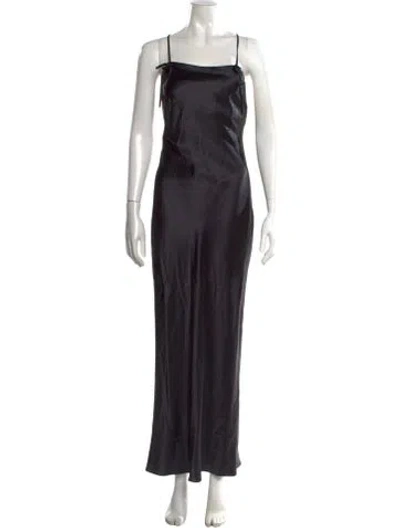 Pre-owned Fleur Du Mal Silk Long Dress In Black