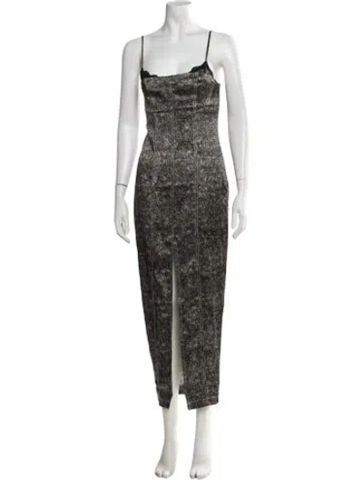 Pre-owned Fleur Du Mal Silk Long Dress In Black