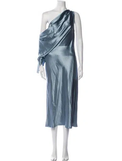 Pre-owned Fleur Du Mal Silk Long Dress In Blue