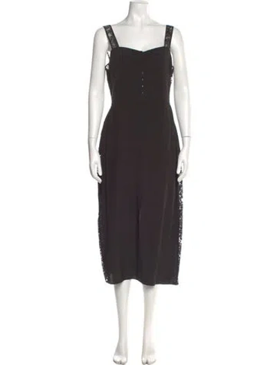 Pre-owned Fleur Du Mal Silk Long Dress In Gray