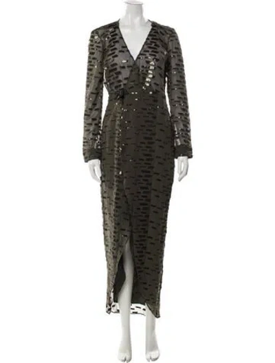 Pre-owned Fleur Du Mal Silk Long Dress In Green