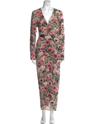 Pre-owned Fleur Du Mal Silk Long Dress In Pink
