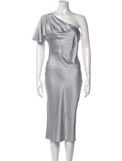 Pre-owned Fleur Du Mal Silk Long Dress In Purple