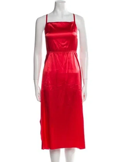 Pre-owned Fleur Du Mal Silk Long Dress In Red